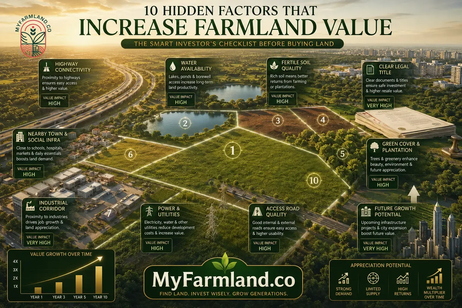 The Invisible Value of Farmland: 10 Factors That Increase Land Prices Without You Noticing | MyFarmland.co