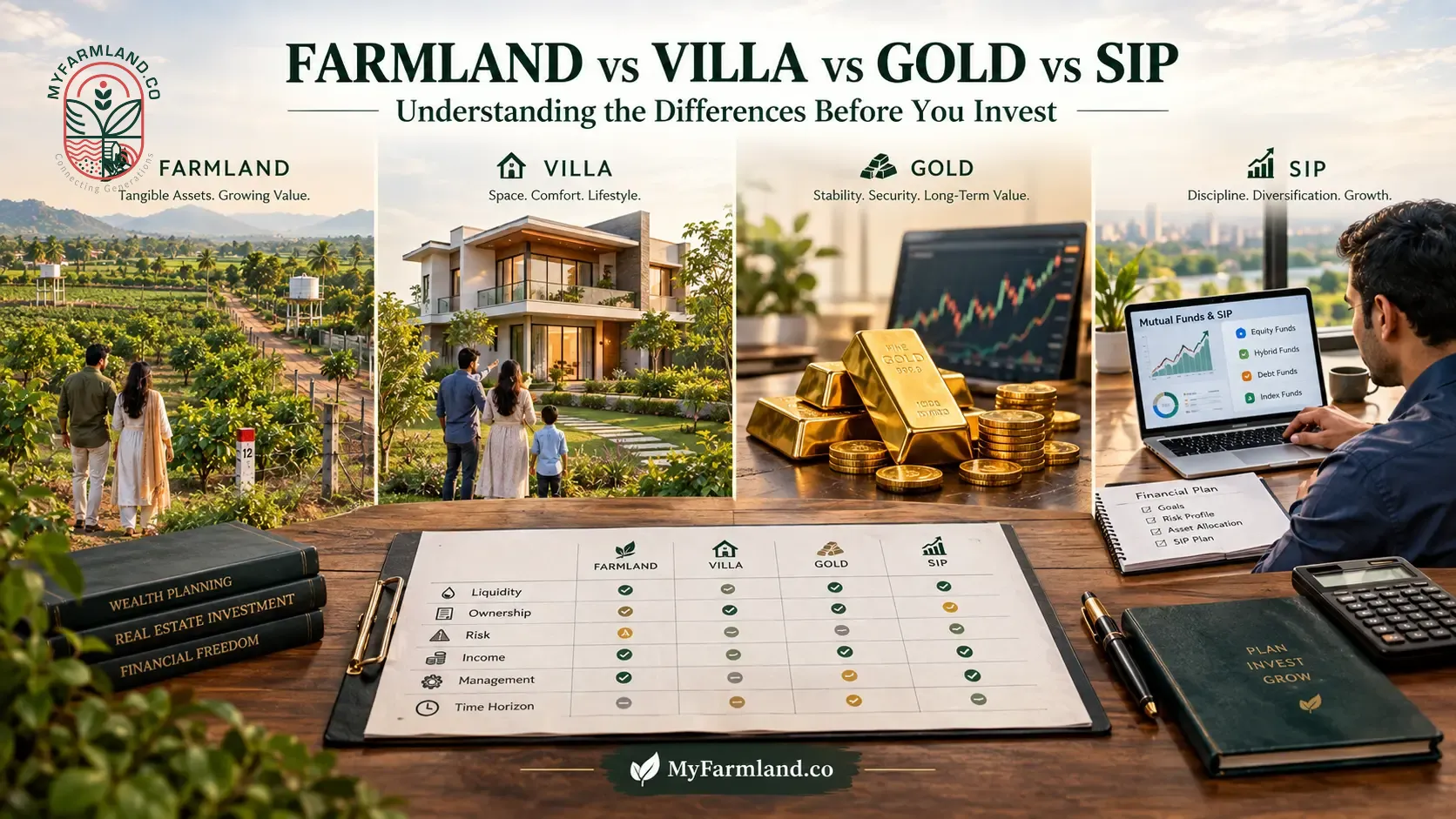Farmland vs Villa vs Gold vs SIP: What Should You Consider?