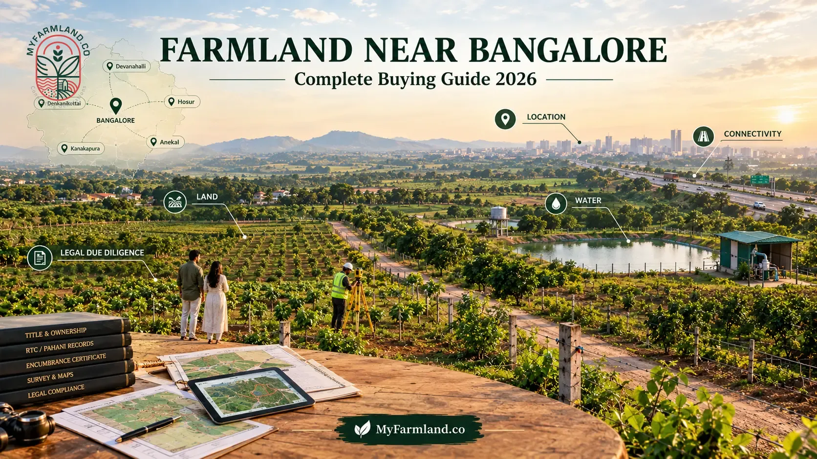 Farmland Near Bangalore: Complete 2026 Buying Guide Farmland Near Bangalore: Where to Look, What to Check & How to Buy in 2026