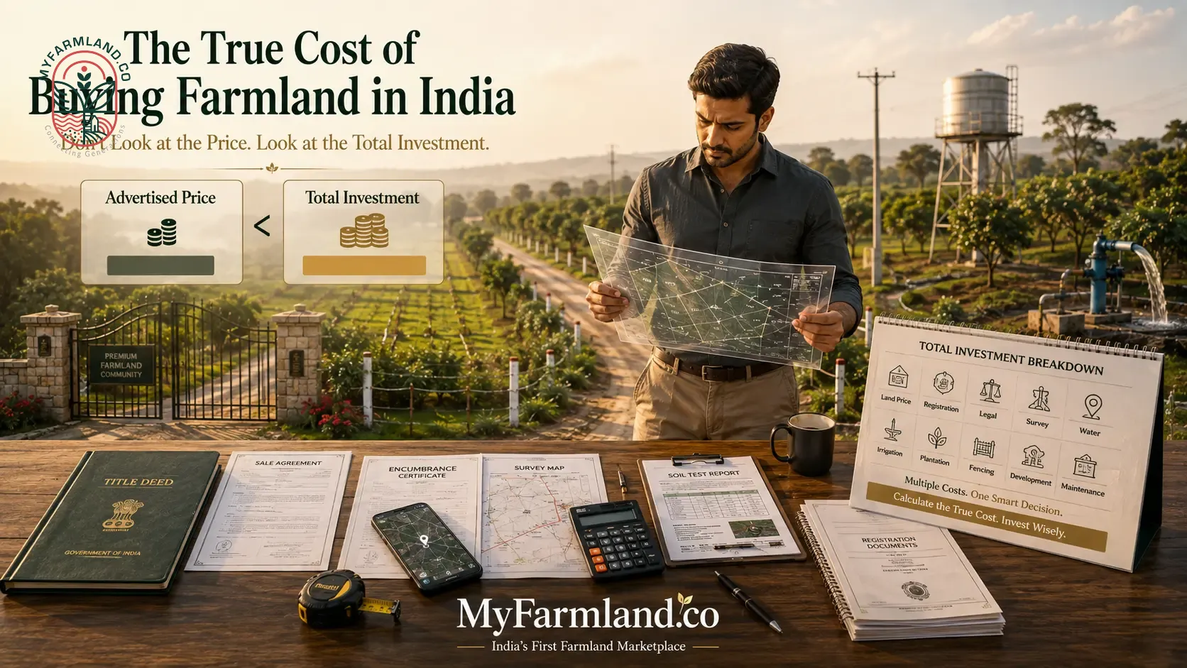 How to Calculate the True Cost of Buying Farmland in India: Complete 2026 Guide