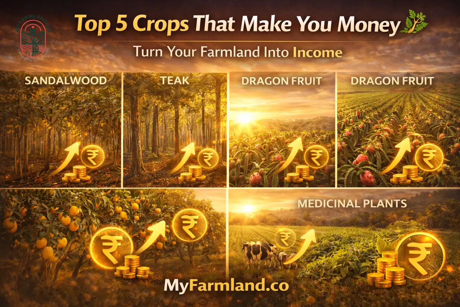 Top 5 High-Income Crops for Farmland in India (2026 Guide) | MyFarmland.co